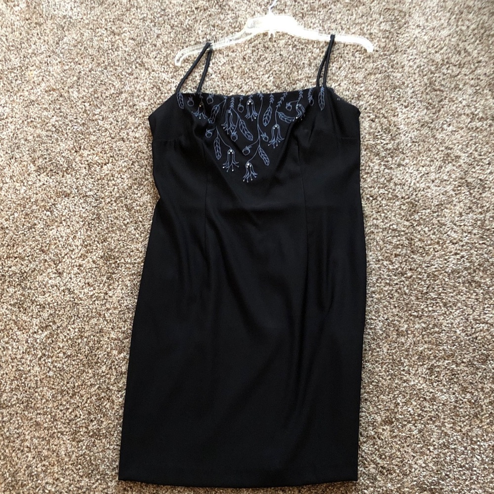 Allen B. By Allen Schwartz Black Dress with Blue Detail